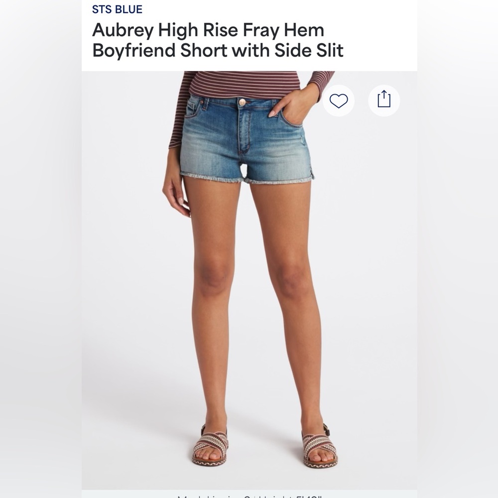 STS Blue Aubrey High Rise Fray Hem Jean Shorts - Blue